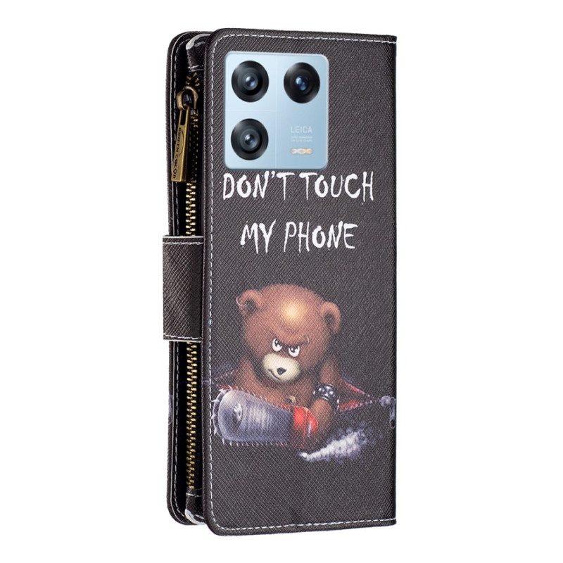 Flip Case Für Xiaomi 13 Pro Reißverschlusstasche Dangerous Bear