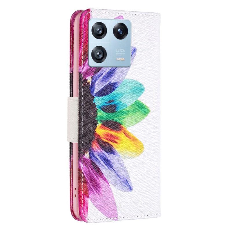 Lederhüllen Für Xiaomi 13 Pro Aquarellblume