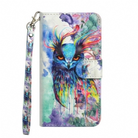 Flip Case Für Samsung Galaxy A21s Aquarellvogel