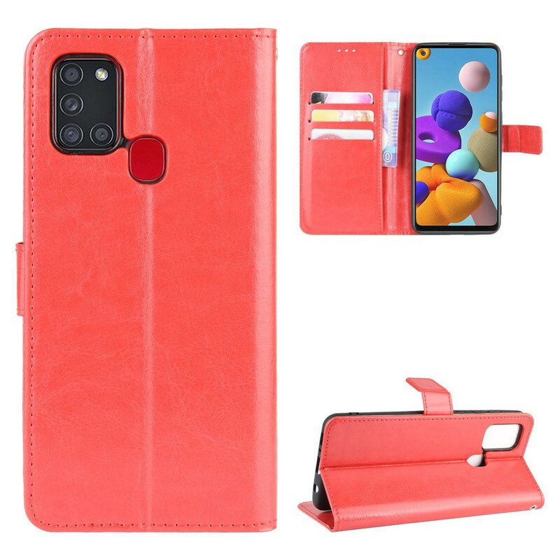 Flip Case Für Samsung Galaxy A21s Auffälliges Kunstleder