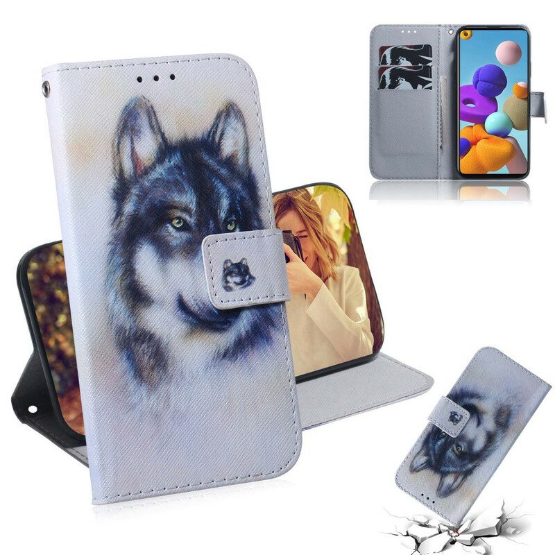 Flip Case Für Samsung Galaxy A21s Hunde-look