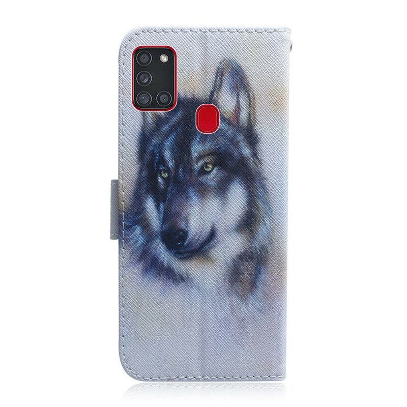 Flip Case Für Samsung Galaxy A21s Hunde-look