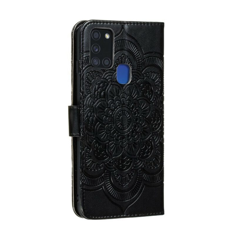 Flip Case Für Samsung Galaxy A21s Vollständiges Mandala