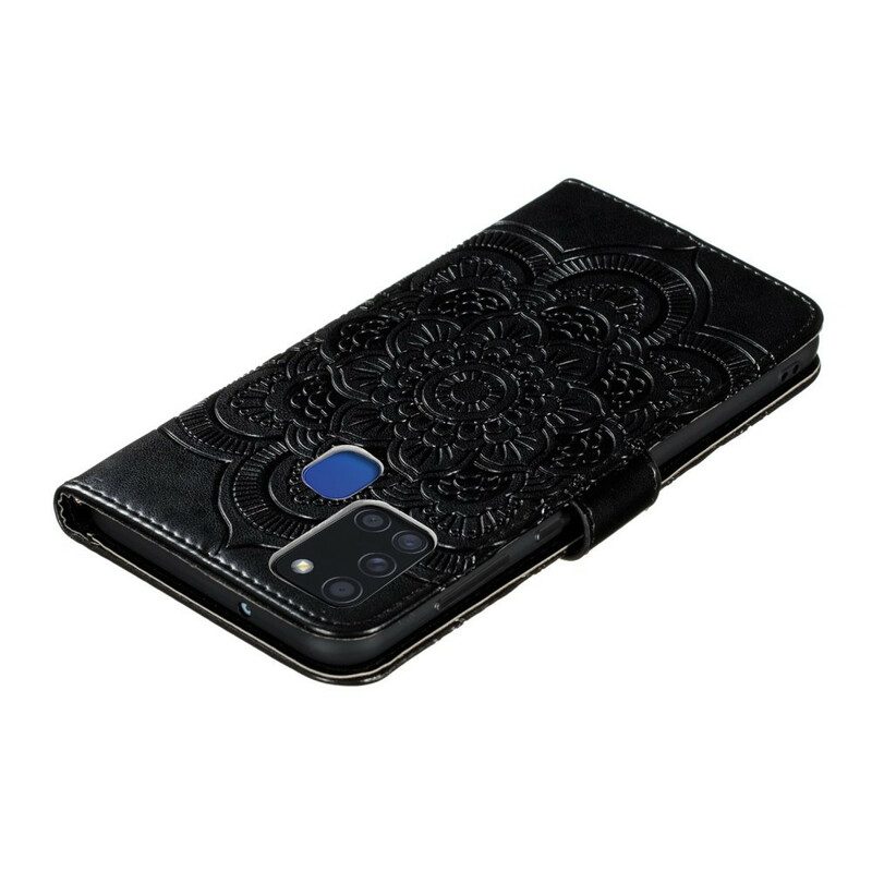 Flip Case Für Samsung Galaxy A21s Vollständiges Mandala