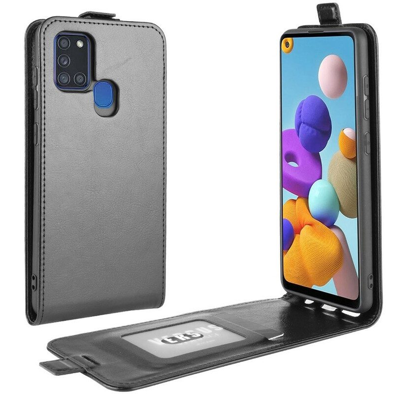 Lederhüllen Für Samsung Galaxy A21s Flip Case Faltender Ledereffekt