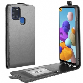 Lederhüllen Für Samsung Galaxy A21s Flip Case Faltender Ledereffekt