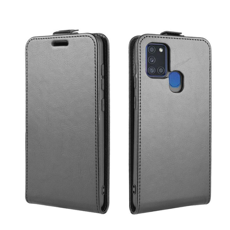 Lederhüllen Für Samsung Galaxy A21s Flip Case Faltender Ledereffekt