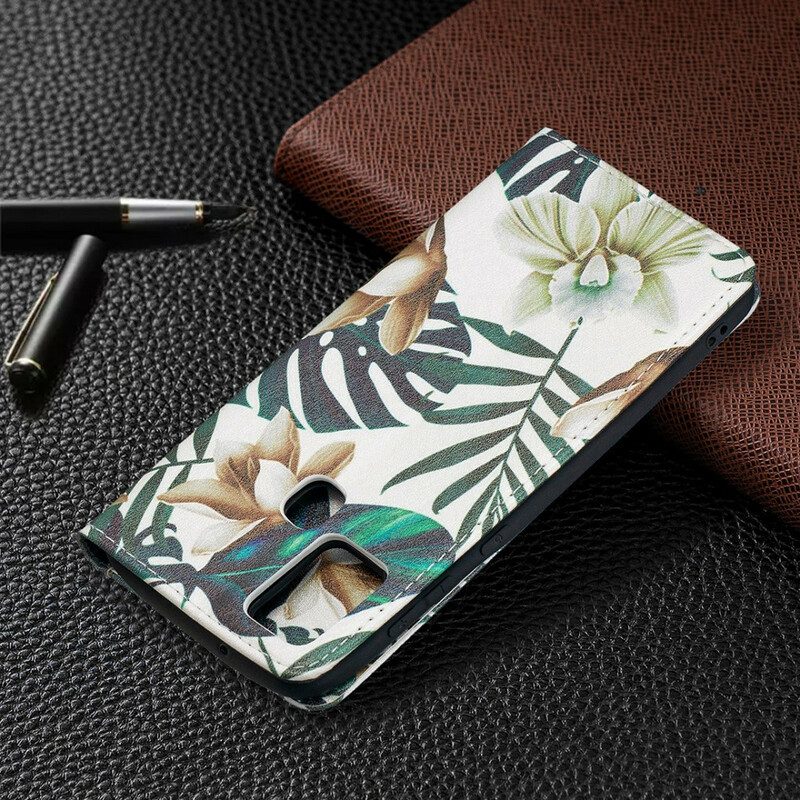 Schutzhülle Für Samsung Galaxy A21s Flip Case Blätter