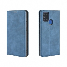 Schutzhülle Für Samsung Galaxy A21s Flip Case Weicher Ledereffekt