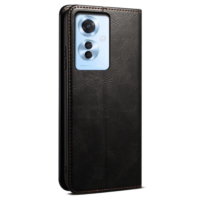 Flip Case Oppo Reno 11f 5g Gewachstes Kunstleder