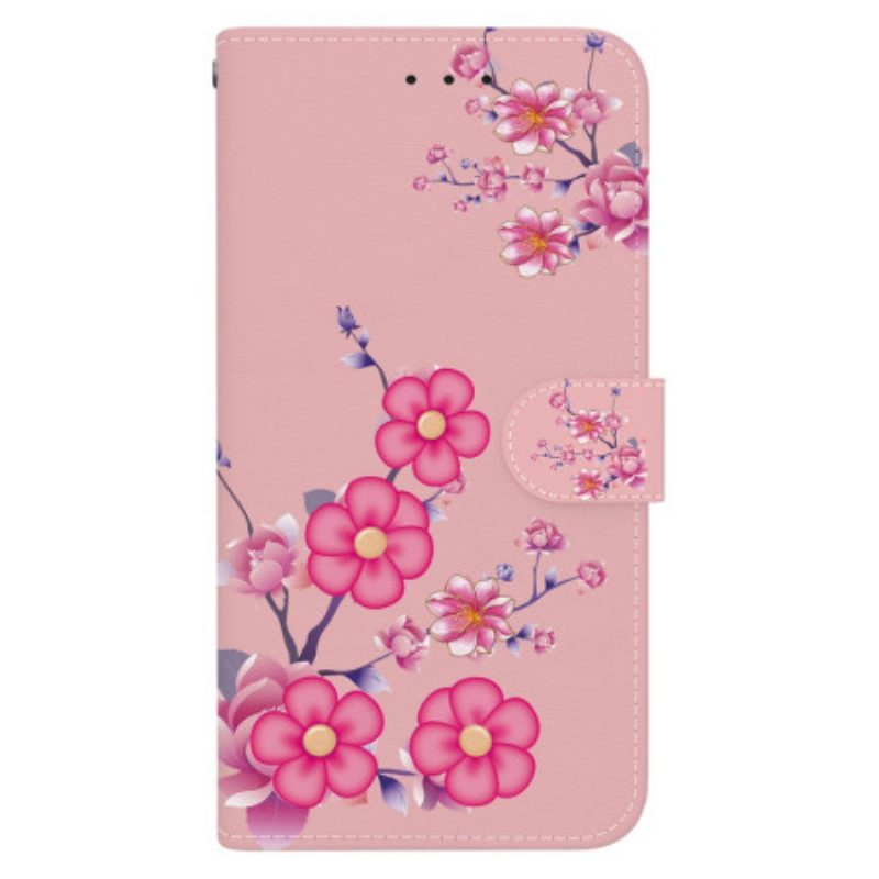 Lederhüllen Oppo Reno 11f 5g Handyhülle Sakura-muster Mit Riemen