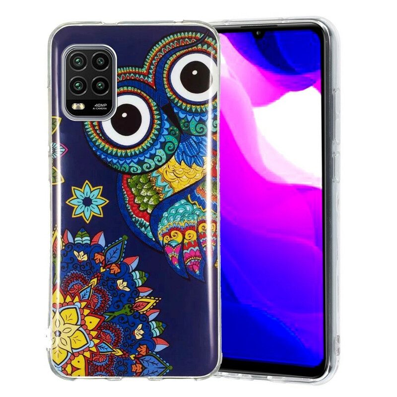 Handyhülle Für Xiaomi Mi 10 Lite Fluoreszierendes Eulen-mandala