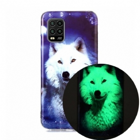 Hülle Für Xiaomi Mi 10 Lite Fluoreszierende Wolf-serie