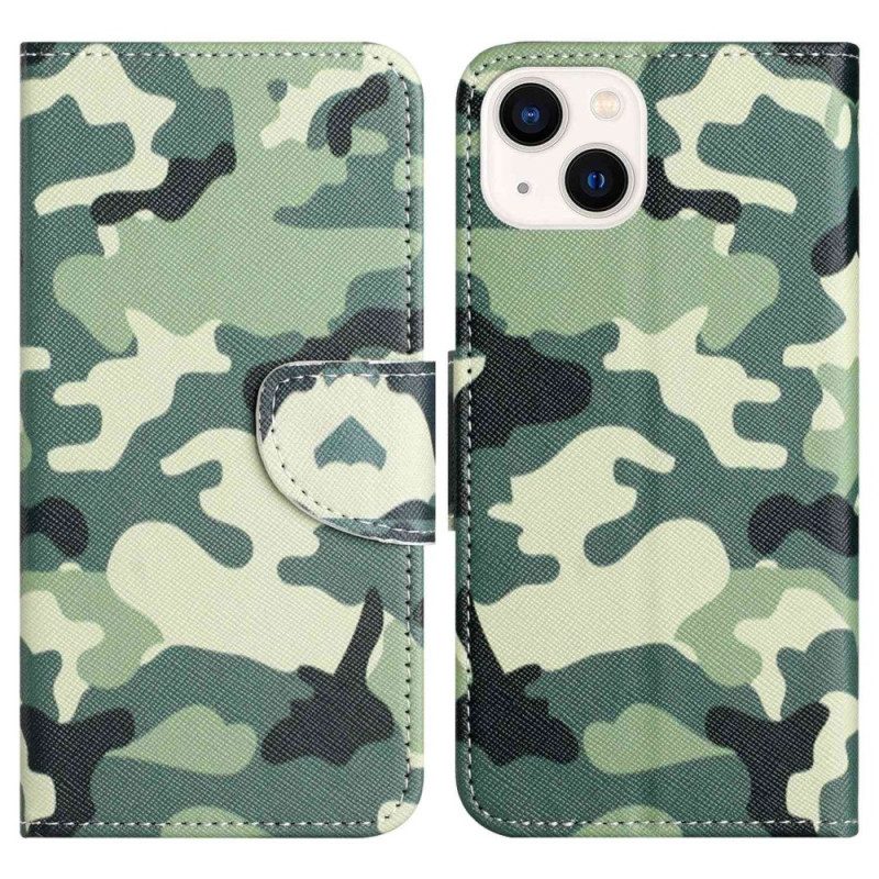 Flip Case Für iPhone 14 Plus Militärische Tarnung