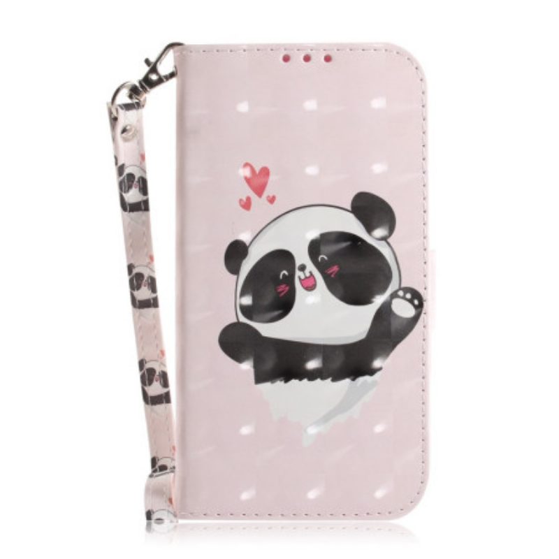 Flip Case Für iPhone 14 Plus Mit Kordel Riemchenpanda