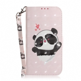 Flip Case Für iPhone 14 Plus Mit Kordel Riemchenpanda