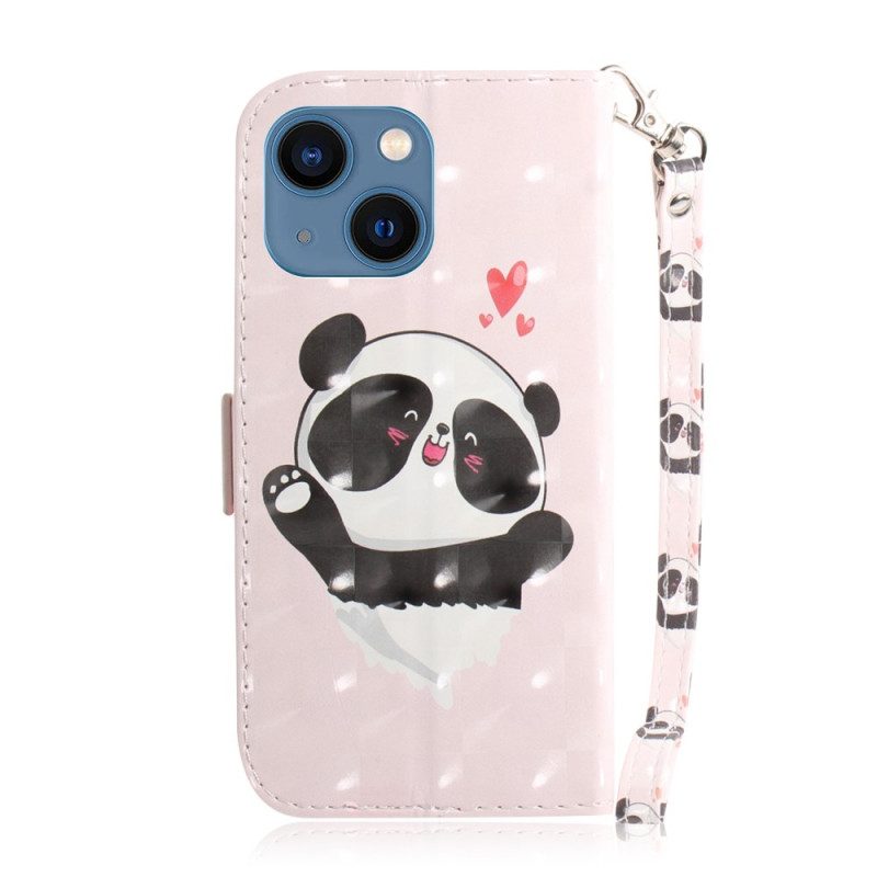 Flip Case Für iPhone 14 Plus Mit Kordel Riemchenpanda