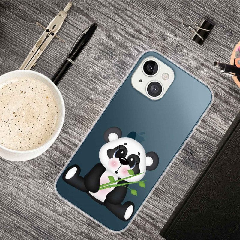 Handyhülle Für iPhone 14 Plus Nahtloser Trauriger Panda