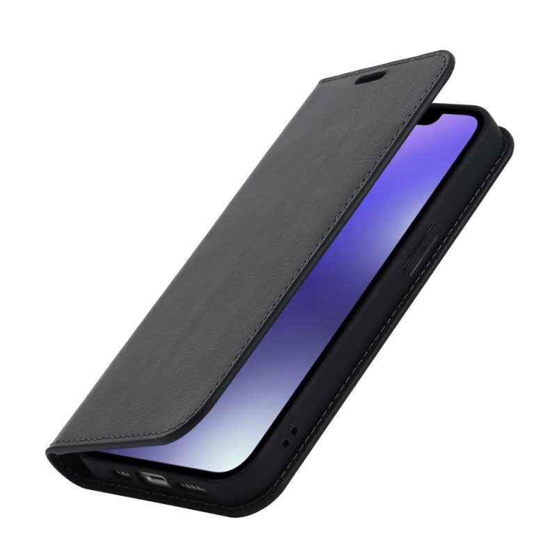 Schutzhülle Für iPhone 14 Plus Flip Case Echtes Leder