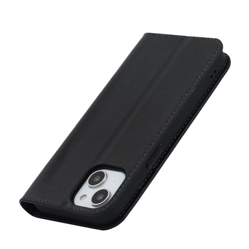 Schutzhülle Für iPhone 14 Plus Flip Case Echtes Leder