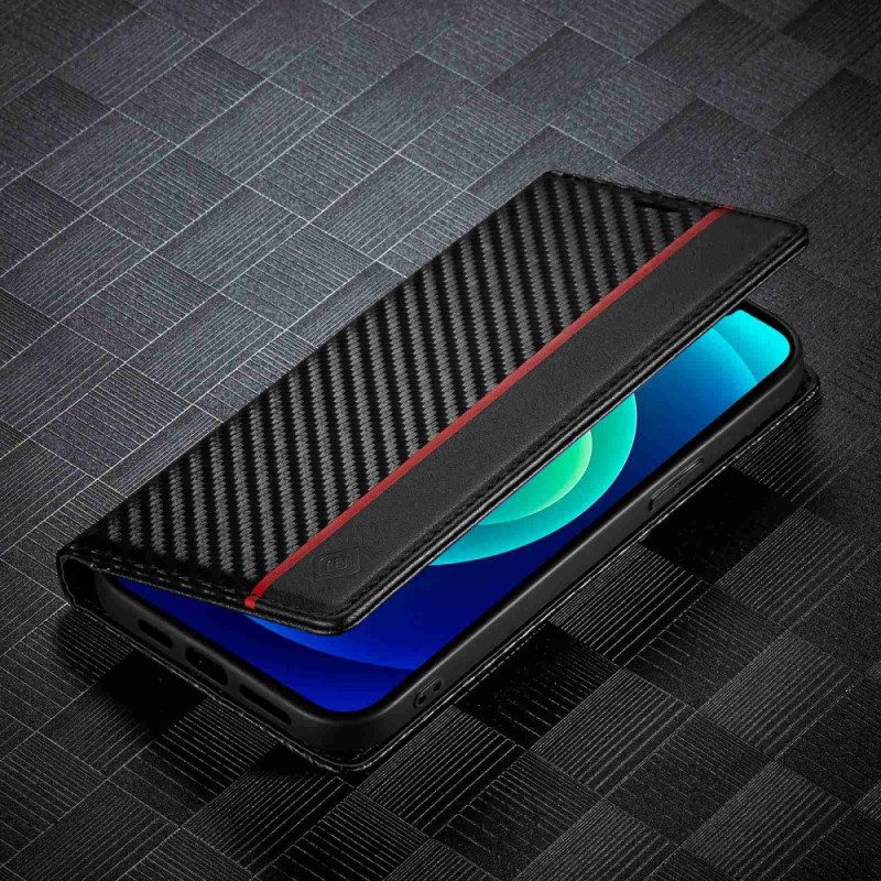 Schutzhülle Für iPhone 14 Plus Flip Case Kohlefaser