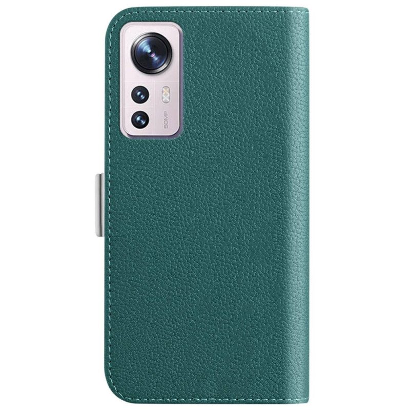 Flip Case Für Xiaomi 12 / 12X Doppelverschluss Aus Litschi-leder