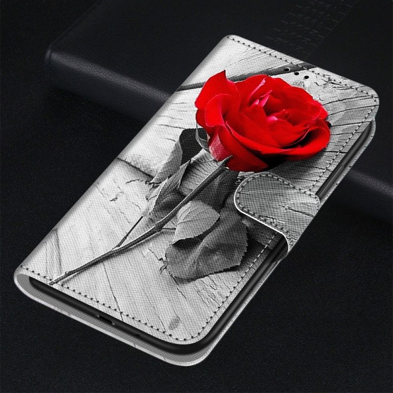 Flip Case Für Xiaomi 12 / 12X Hübsche Blumen Mit Riemen