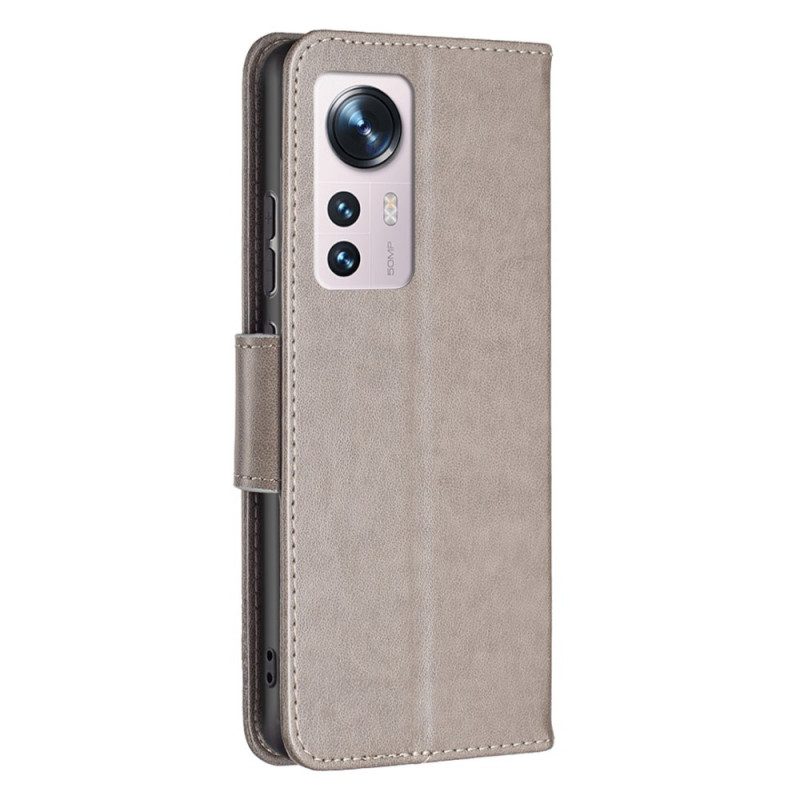 Flip Case Für Xiaomi 12 / 12X Mit Kordel Tanga-schmetterlinge