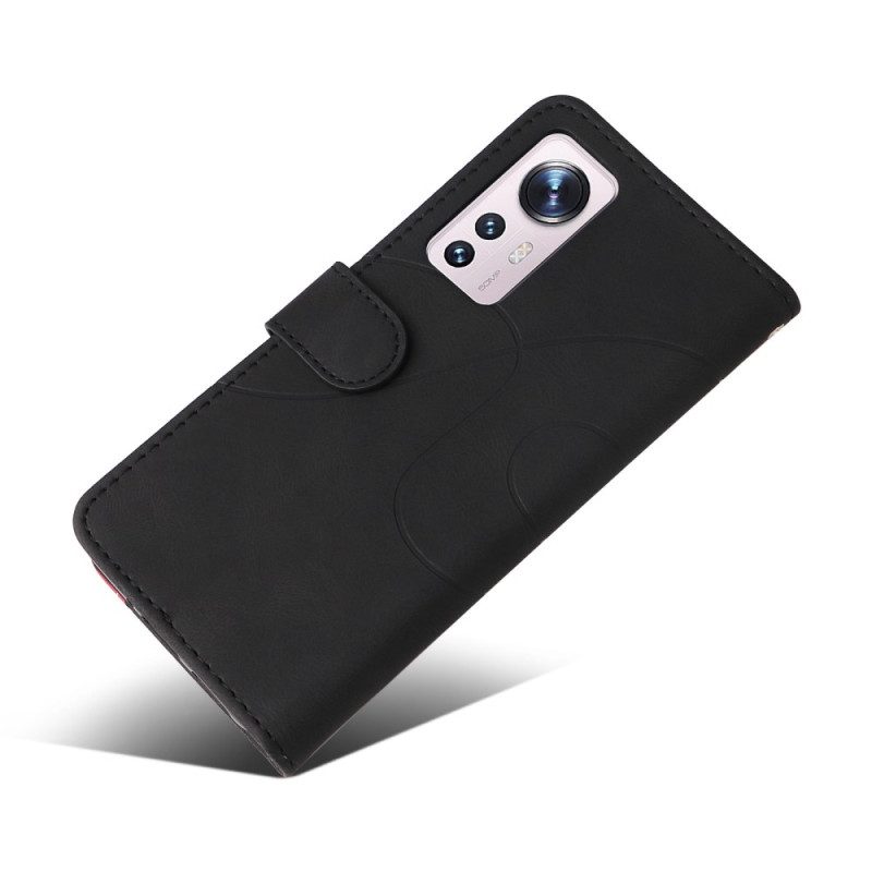 Flip Case Für Xiaomi 12 / 12X Mit Kordel Zweifarbiger Riemen