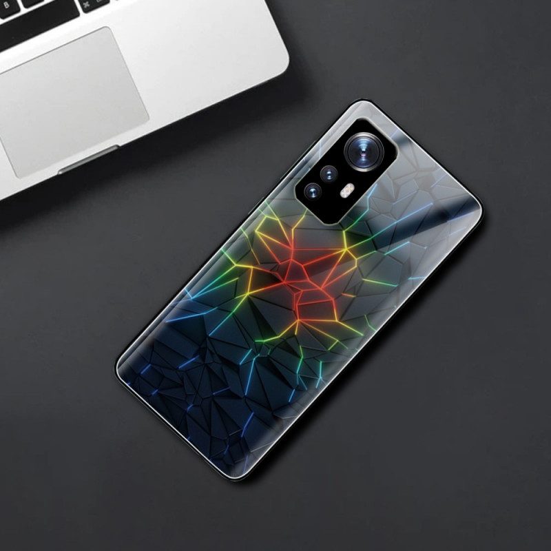 Hülle Für Xiaomi 12 / 12X Geometrie Aus Gehärtetem Glas