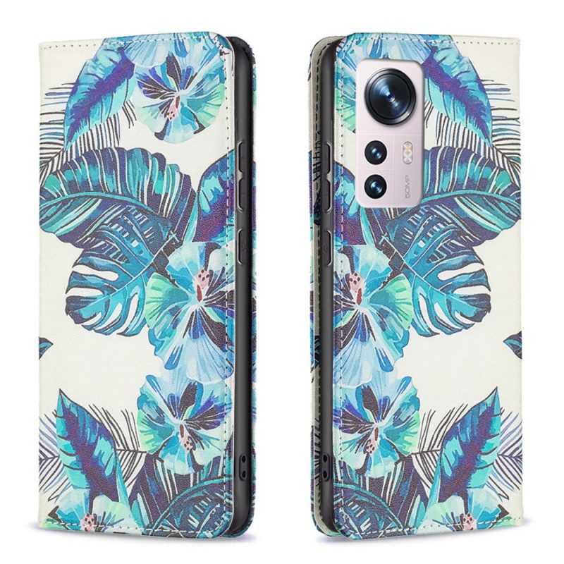 Schutzhülle Für Xiaomi 12 / 12X Flip Case Blätter