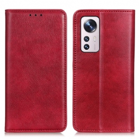 Schutzhülle Für Xiaomi 12 / 12X Flip Case Litschi-spaltleder-textur