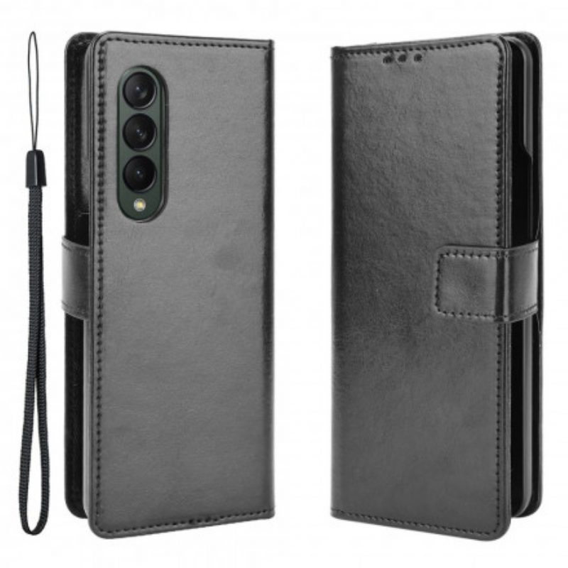 Flip Case Für Samsung Galaxy Z Fold 3 5G Auffälliges Kunstleder