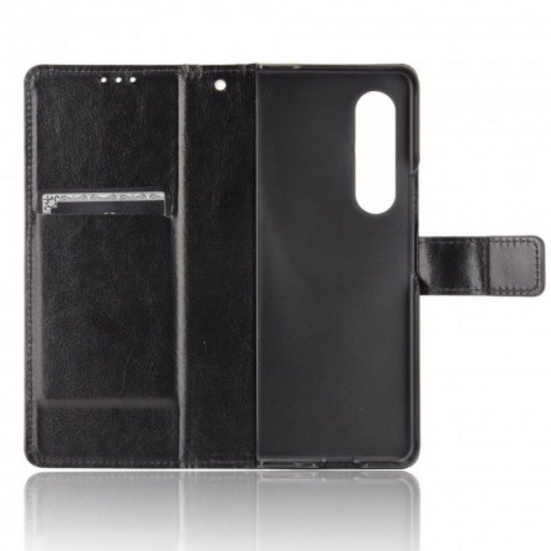 Flip Case Für Samsung Galaxy Z Fold 3 5G Auffälliges Kunstleder