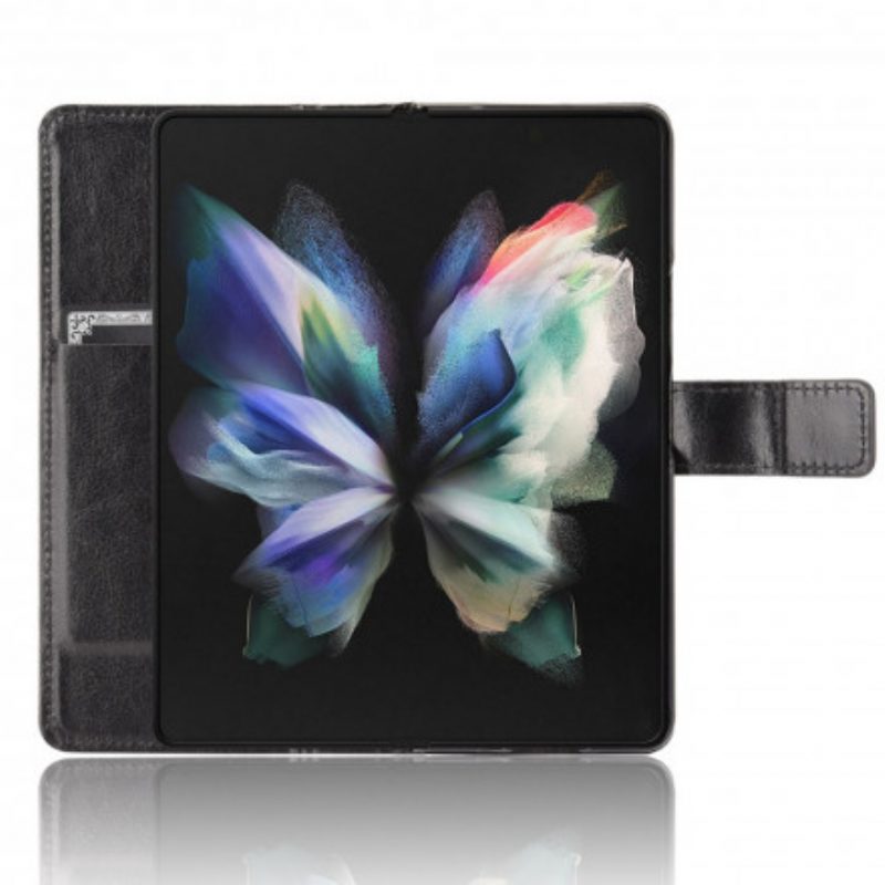 Flip Case Für Samsung Galaxy Z Fold 3 5G Auffälliges Kunstleder