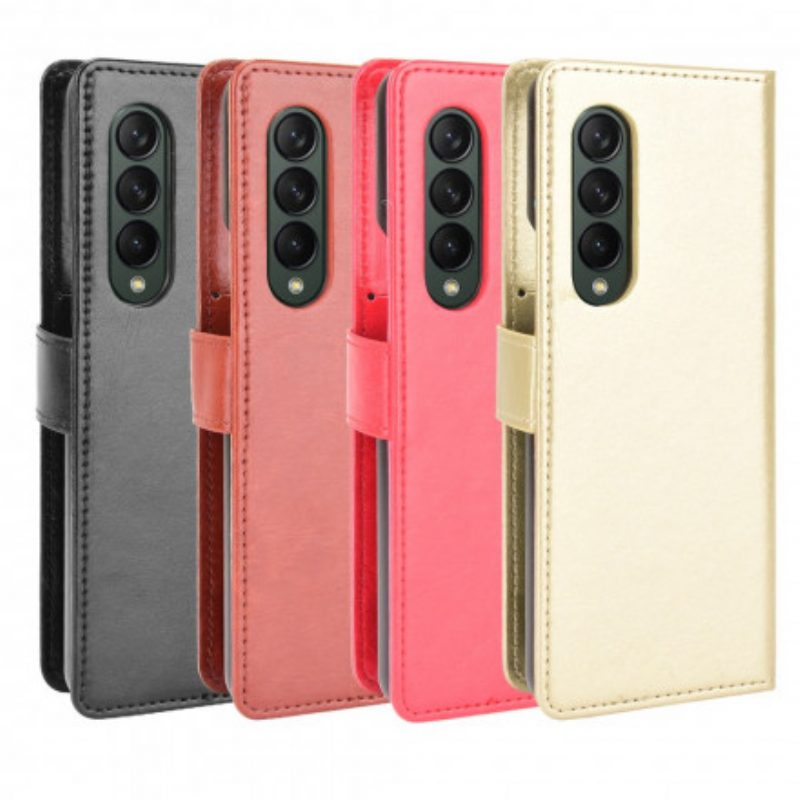 Flip Case Für Samsung Galaxy Z Fold 3 5G Auffälliges Kunstleder