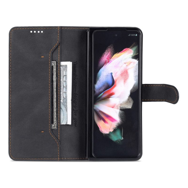 Flip Case Für Samsung Galaxy Z Fold 3 5G Azns Leder-styling