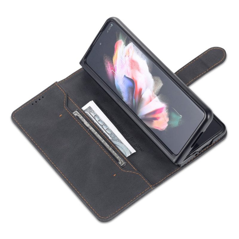 Flip Case Für Samsung Galaxy Z Fold 3 5G Azns Leder-styling