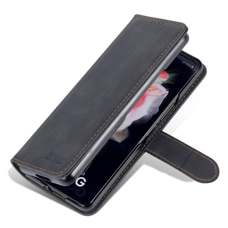 Flip Case Für Samsung Galaxy Z Fold 3 5G Azns Leder-styling