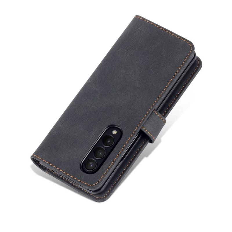 Flip Case Für Samsung Galaxy Z Fold 3 5G Azns Leder-styling