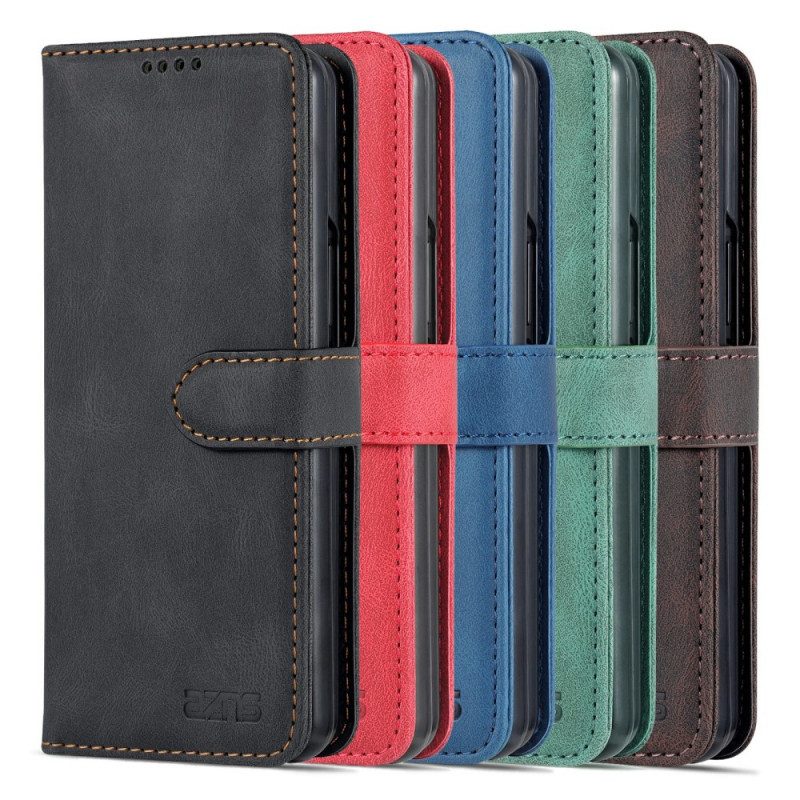 Flip Case Für Samsung Galaxy Z Fold 3 5G Azns Leder-styling