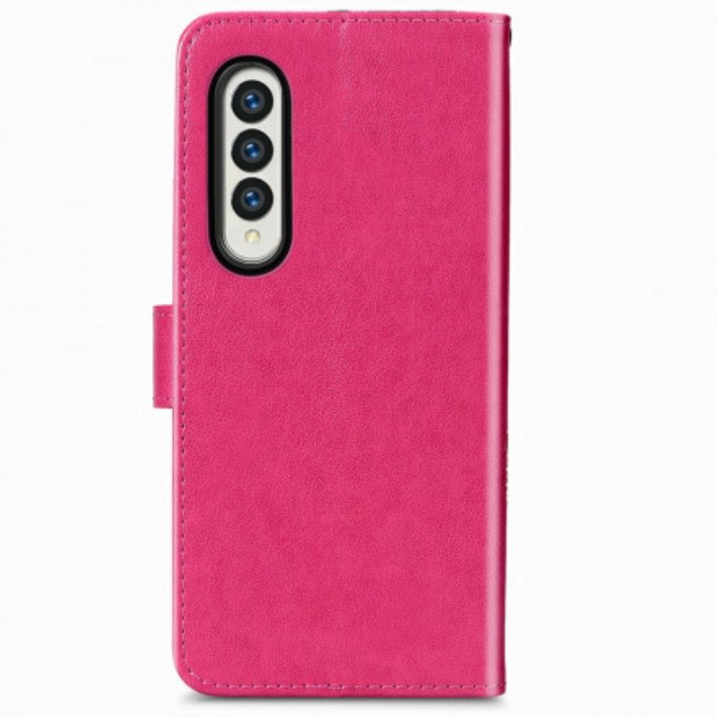 Flip Case Für Samsung Galaxy Z Fold 3 5G Blumen-design Mit Umhängeband