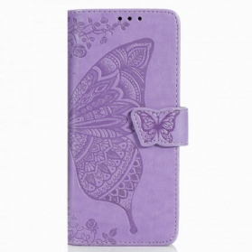 Flip Case Für Samsung Galaxy Z Fold 3 5G Schmetterlingsdesign Mit Umhängeband