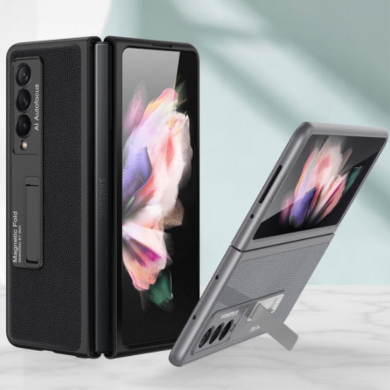 Handyhülle Für Samsung Galaxy Z Fold 3 5G Gkk Support Litschi-leder