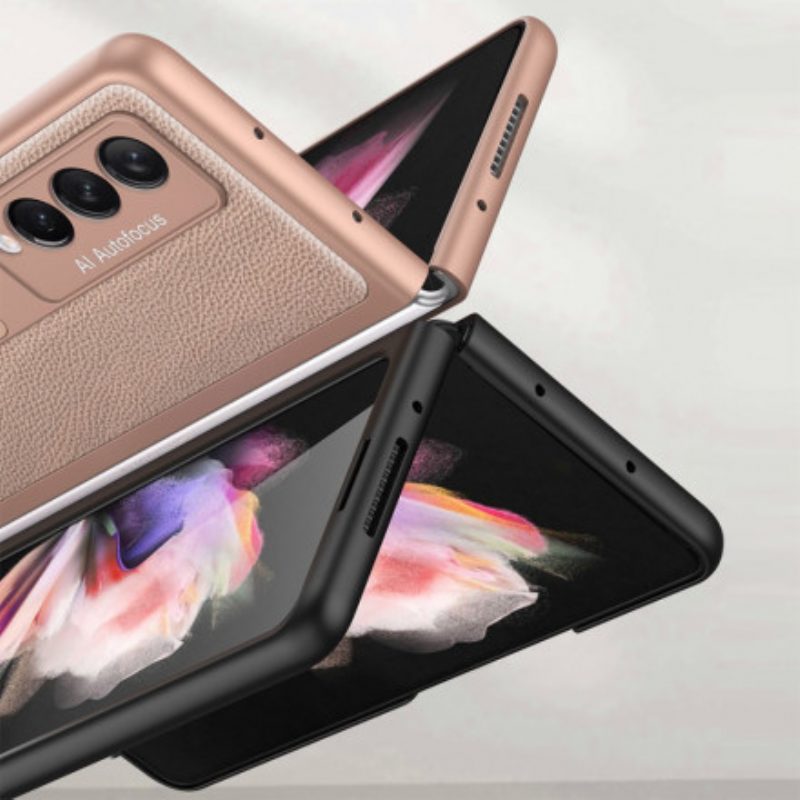 Handyhülle Für Samsung Galaxy Z Fold 3 5G Gkk Support Litschi-leder