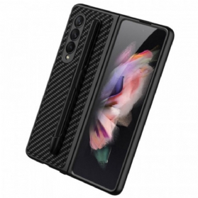 Handyhülle Für Samsung Galaxy Z Fold 3 5G Kohlefaser-stylushalter Gkk