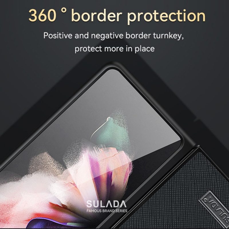 Handyhülle Für Samsung Galaxy Z Fold 3 5G Sulada Strukturiertes Kunstleder