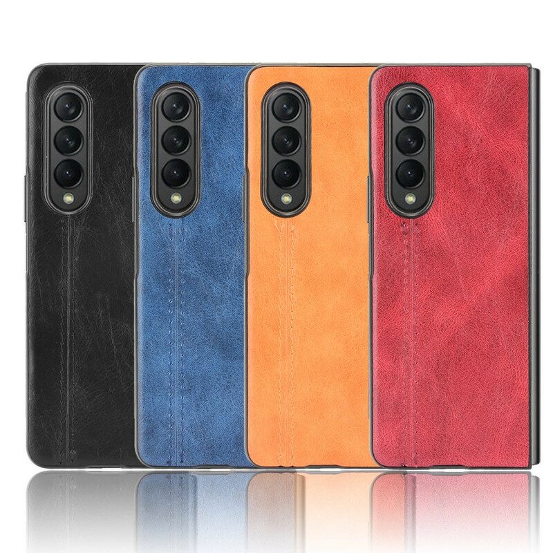 Hülle Für Samsung Galaxy Z Fold 3 5G Couture-ledereffekt