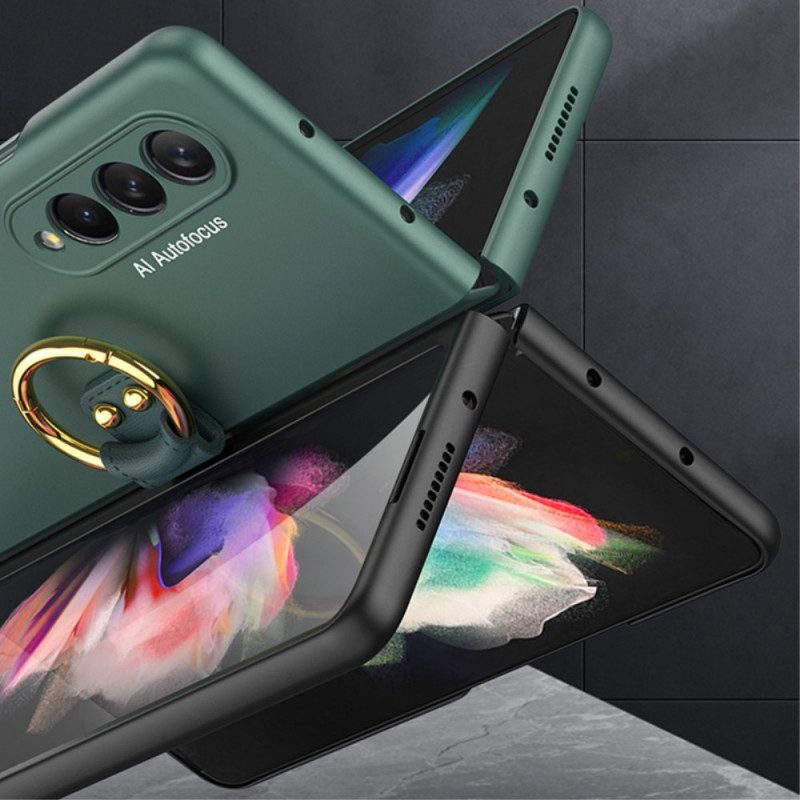 Hülle Für Samsung Galaxy Z Fold 3 5G Ringhalterung Und Displayschutzfolie Gkk