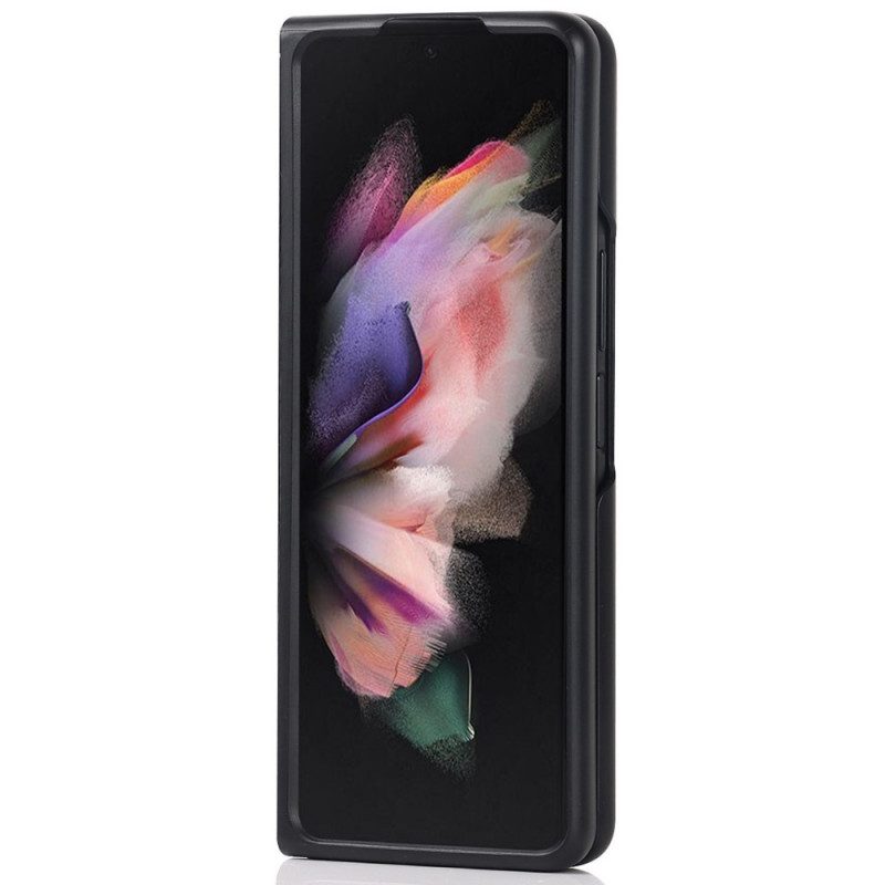 Hülle Für Samsung Galaxy Z Fold 3 5G Ständer Und Stifthalter Aus Echtem Leder